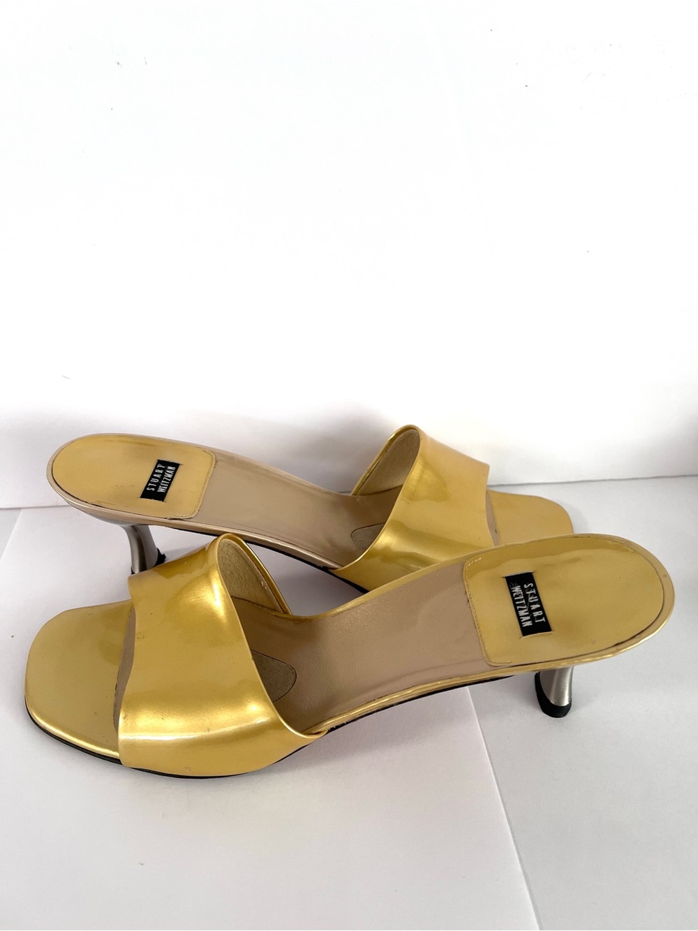 Stuart Weitzman Women’s Metallic Gold Slide Sandals Size 10M